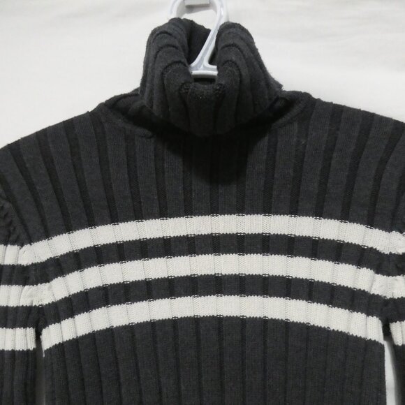 DKNY ACTIVE | medium | Striped Ribbed Turtleneck Long Sleeve Sweater - Picture 4 of 14